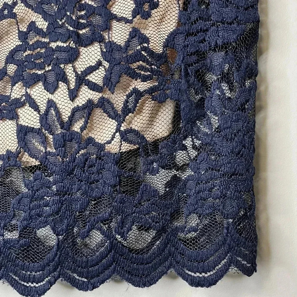 Atmosphere Navy Lace Pencil Skirt - Picture 6 of 9
